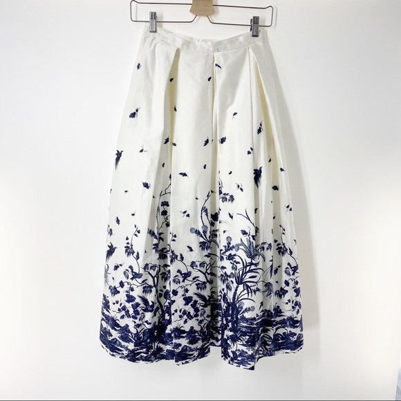 ERDEM Elena Floral Graphic Print Midi Skirt - Picture 2 of 13